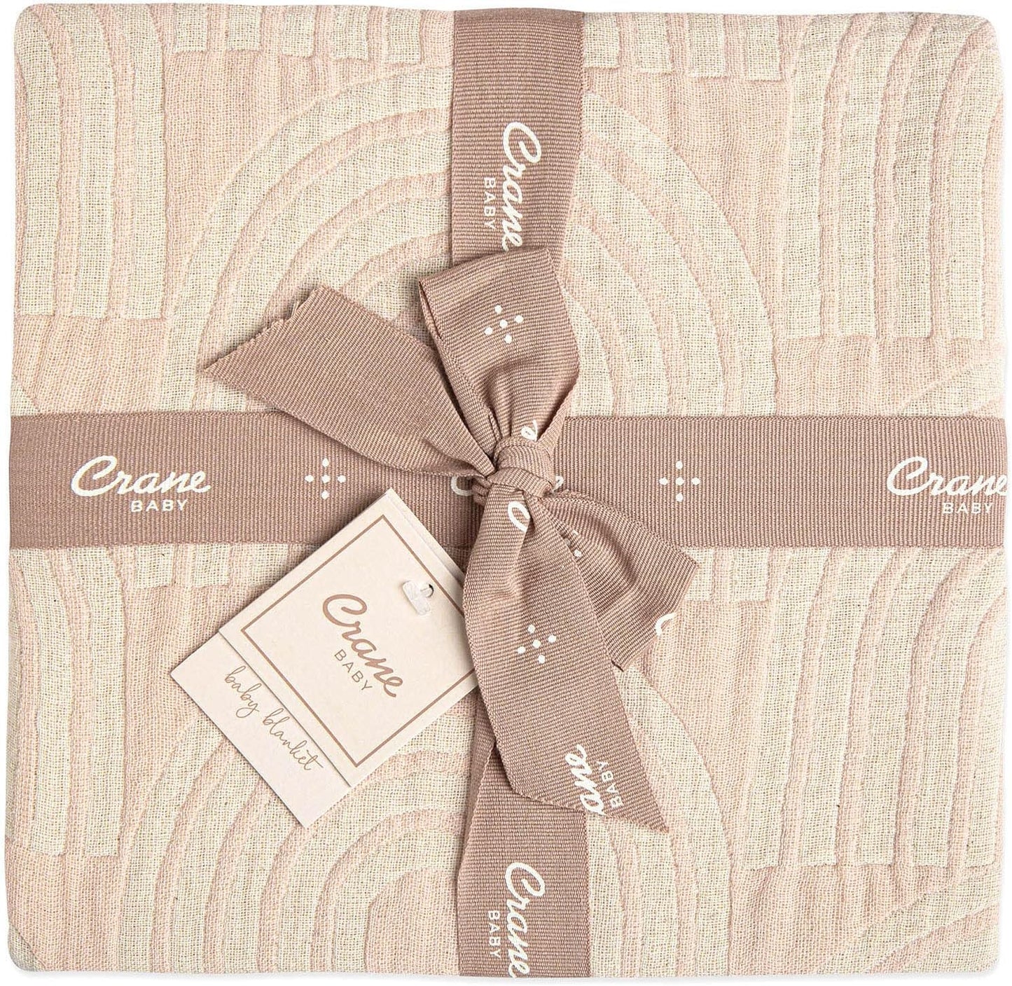 Crane Baby Blanket, Soft Cotton Jacquard Nursery and Stroller Blanket for Boys and Girls, Rainbow, 30” x 40”