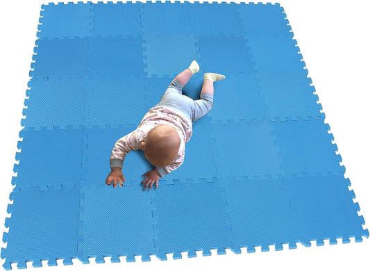 MQIAOHAM® 25 Pieces Puzzle Play Mats, Soft Baby Play Mat, Kids Interlocking Foam Floor Tiles, Toddlers Carpet Playmats G301025-107
