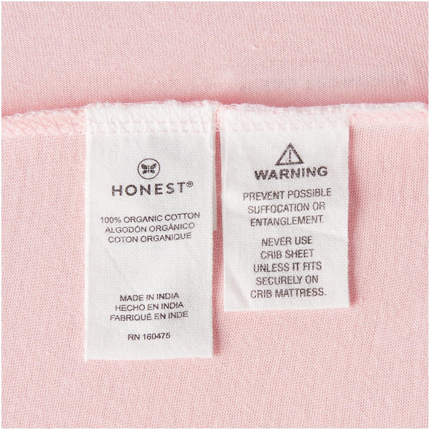 HonestBaby Girls Organic Cotton Changing Pad Cover, Pink Salt, One Size