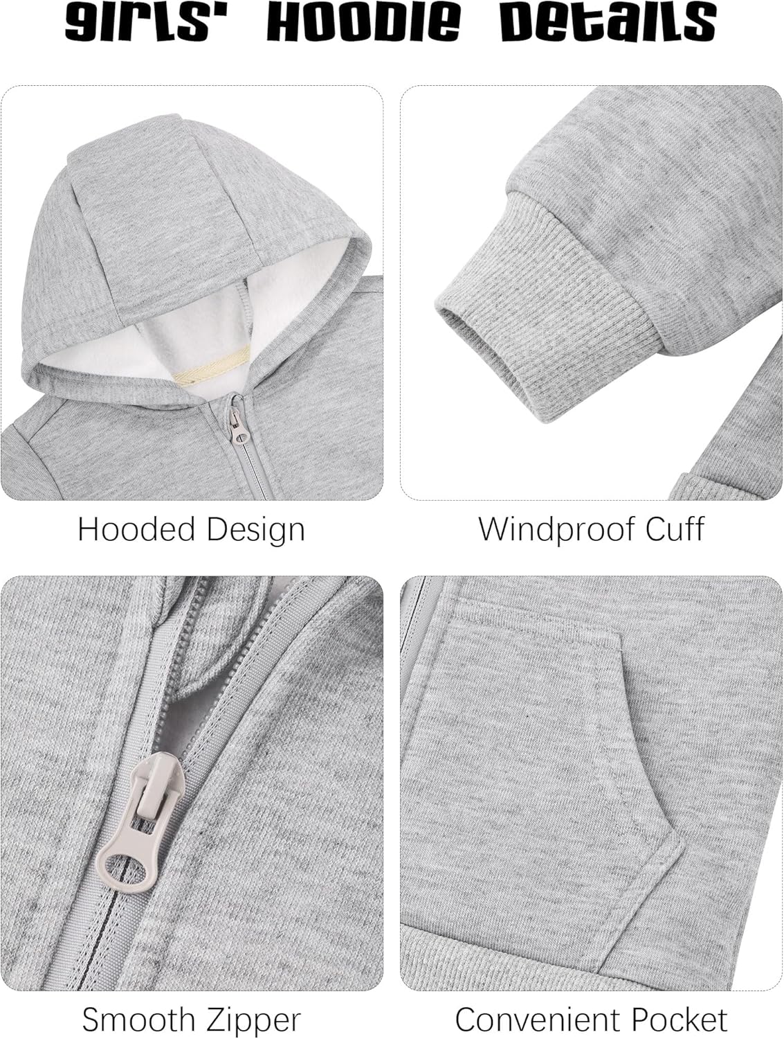 Cooraby 3 Pieces Baby and Toddler Girls Fleece Full-Zip Hoodies Lightweight Jacket with Pockets Winter Coat for Baby Girls