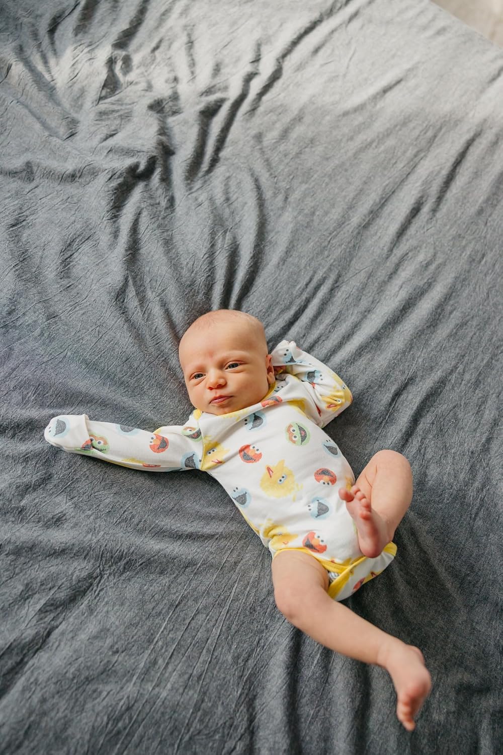 Copper Pearl Long Sleeve Bodysuit Baby: Ultra Soft Baby for Newborns, Boys, and Girls - Stylish, Comfortable, Overlap Shoulders, Premium Knit Fabric - 6-12 Months, Sesame Scribbles