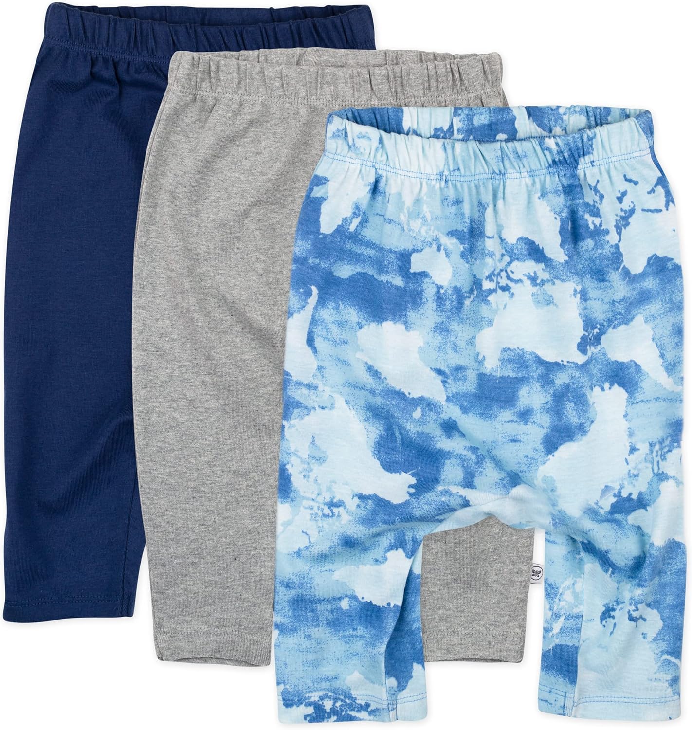 HonestBaby Multipack Harem Pants Roomy Fit Pull on Bottoms 100% Organic Cotton for Infant Baby Boys, Girls, Unisex