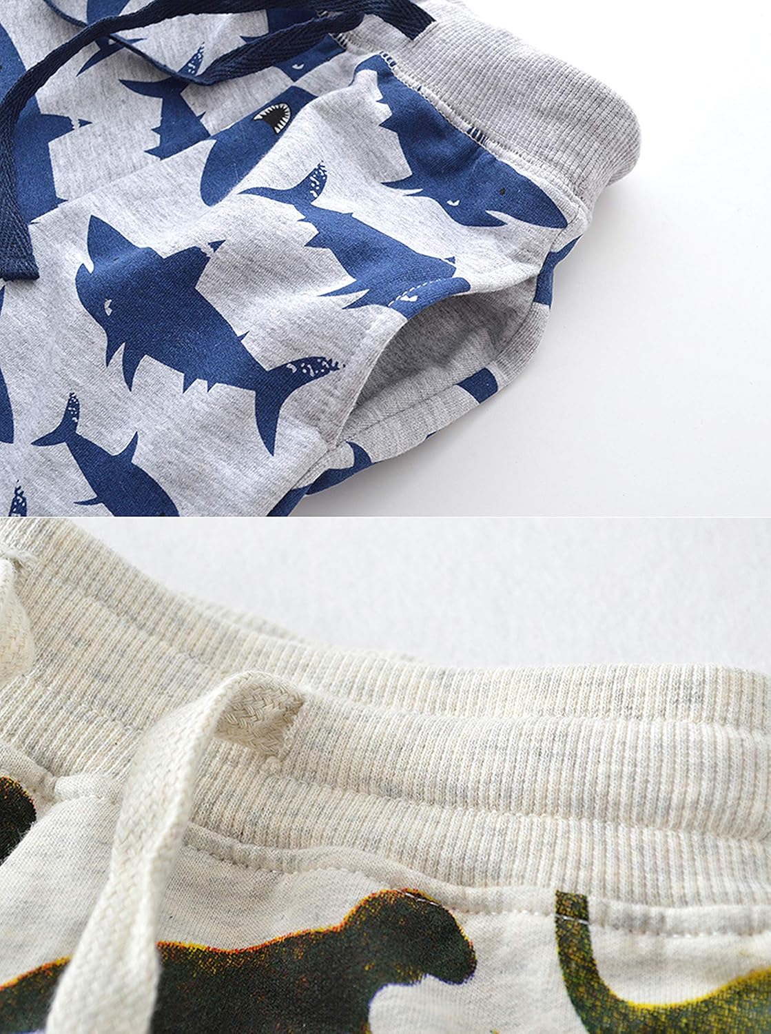 HUAER& Baby Boy's Jogger Pants Dinosaur Car Drawstring Elastic Sweatpants