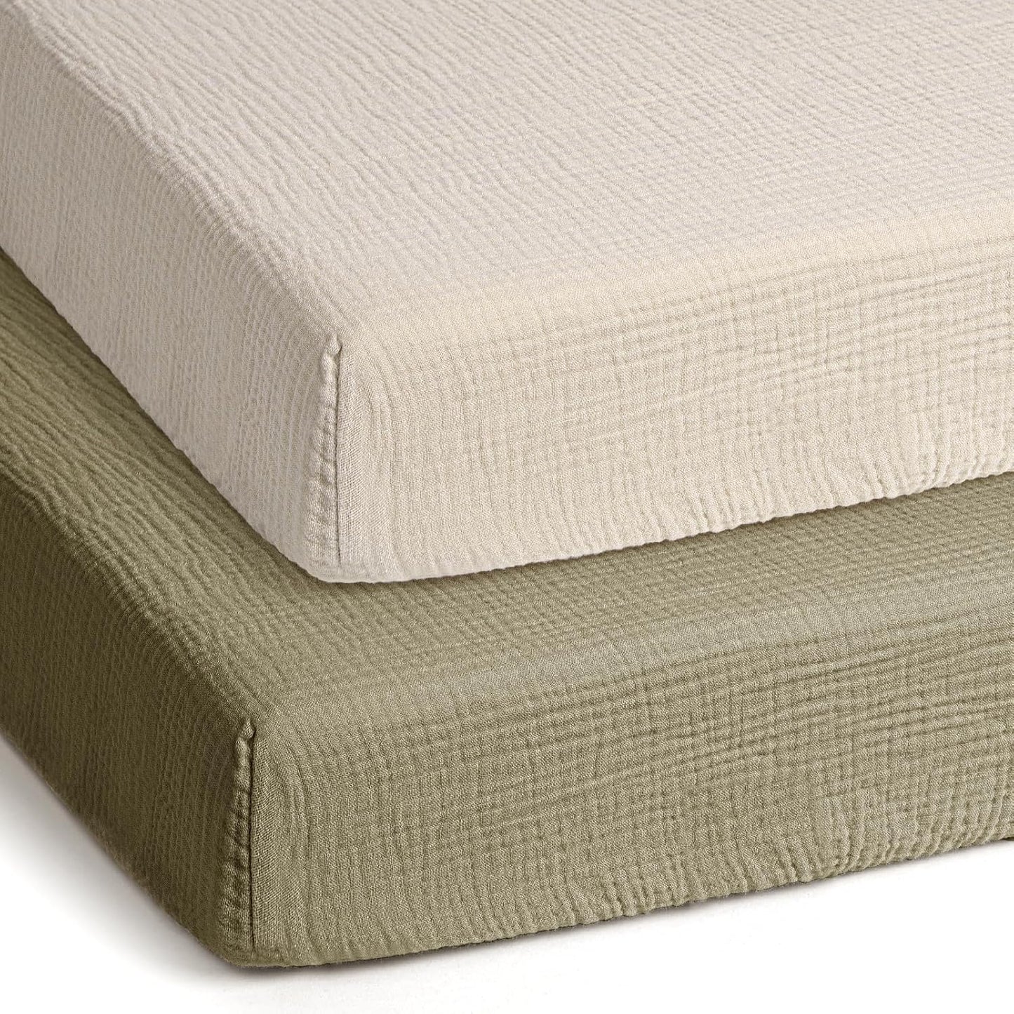 lulumoon Pack and Play Sheets Muslin: Cotton Fitted Sheets for Guava Family Pack N Play - Soft Playard Sheets for Boys and Girls 2Pack