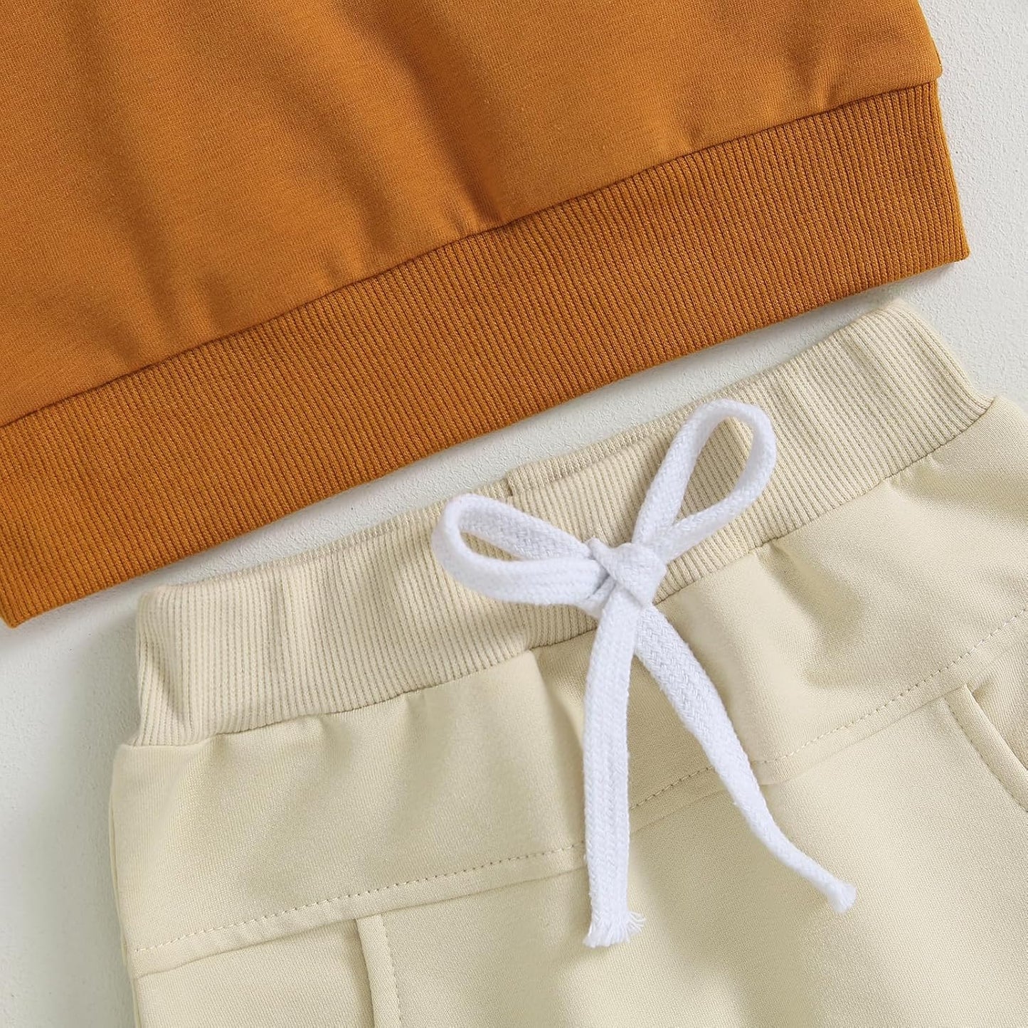 Kupretty Toddler Baby Boy Fall Winter Clothes Color Block Long Sleeve Sweatshirt Pullover Tops + Joggers Pants Outfit Set