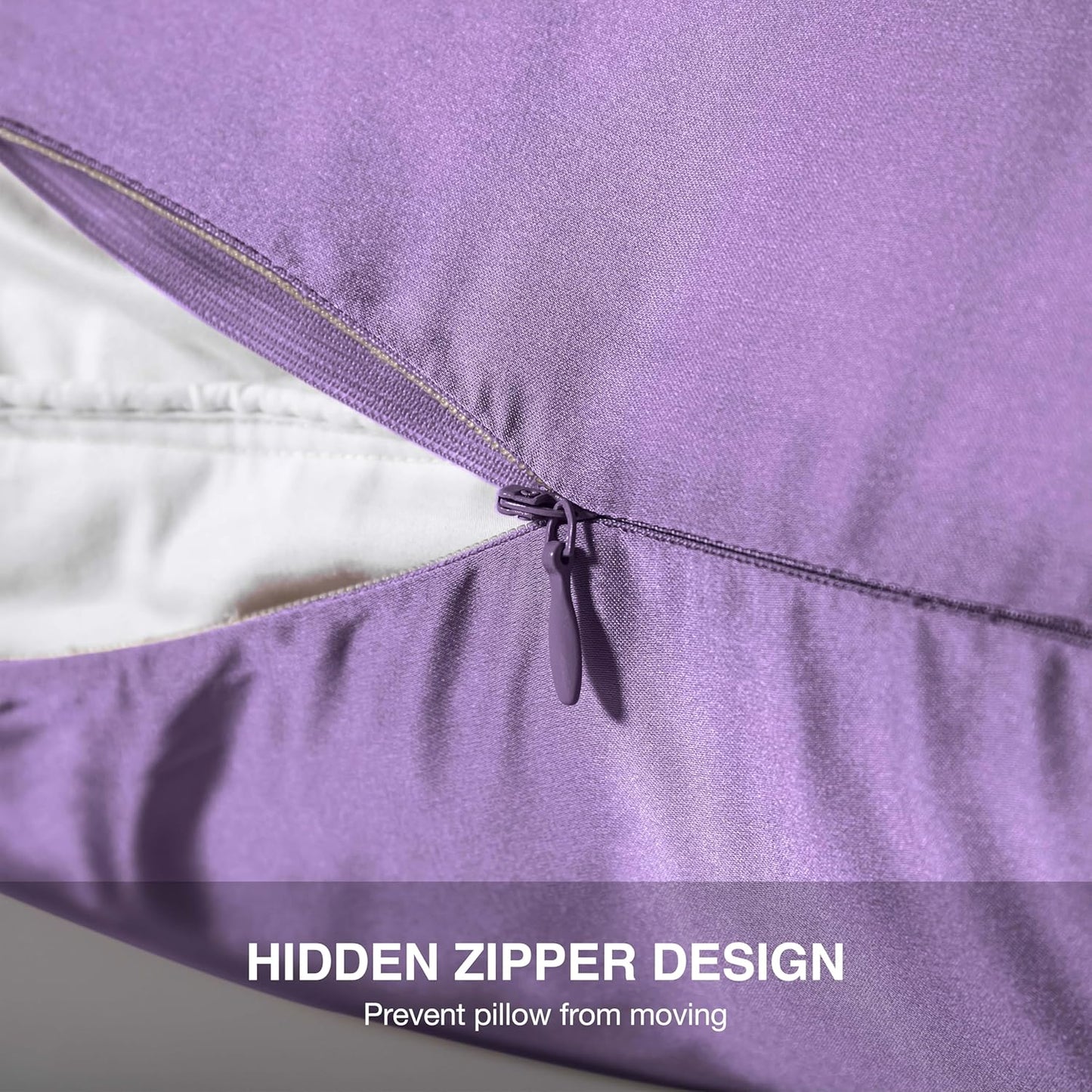 Mulberry Silk Pillowcase for Hair and Skin,Queen Size Cooling Silk Pillow Case with Hidden Zipper,Allergen Proof Dual Sides Soft Breathable Smooth Silk Pillow Cover for Women(Queen,Violet)