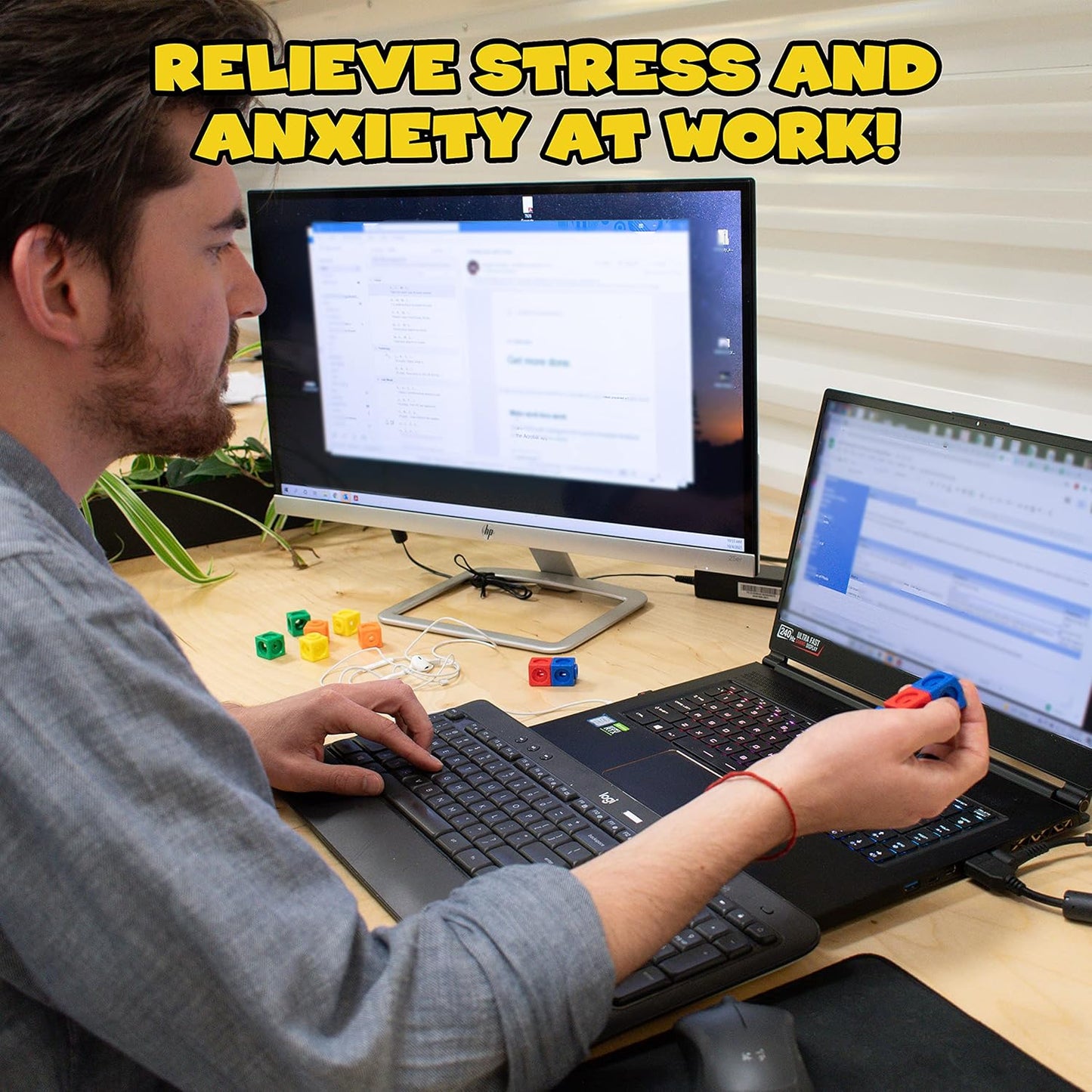 Fidget Cubes, 100 Pack, Fidgets for Kids, Teens, Adults, Sensory Toys for Autistic Children, ADHD, Stress Relief, Anxiety, Party Favors, Stocking Stuffers