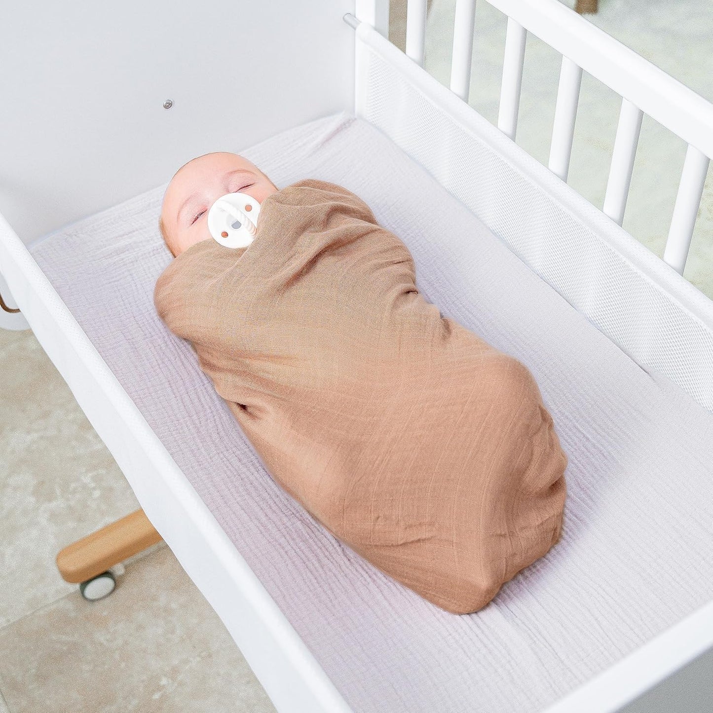 Comfy Cubs Muslin Swaddle Blankets Pack of 1 - 47 x 47 Inch Soft Cotton Baby Blanket Set, Large Multipurpose Wraps for Newborns - Self-Soothing Swaddles for Newborns - Cedar